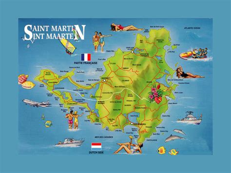 Saint Martin Large Color Map