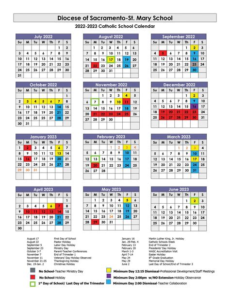 Saint Mary&#039;s Academic Calendar