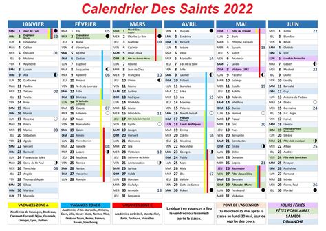 saint jean calendrier 2022