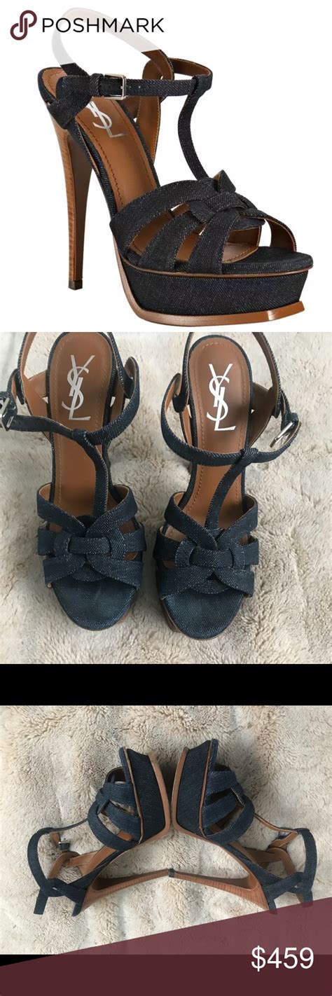 saint laurent denim sandals