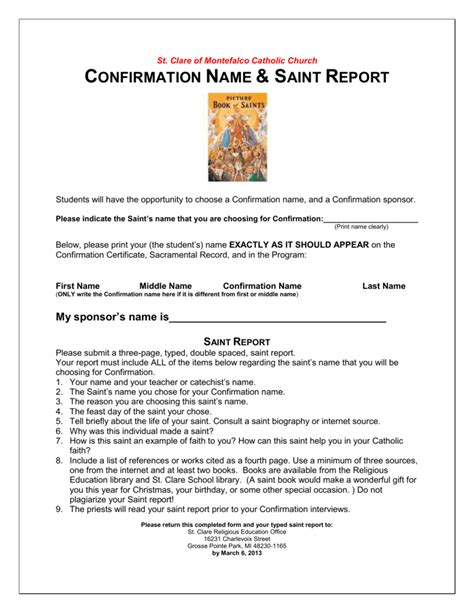 saints report