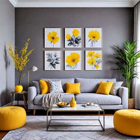 Sala Gris Con Amarillo