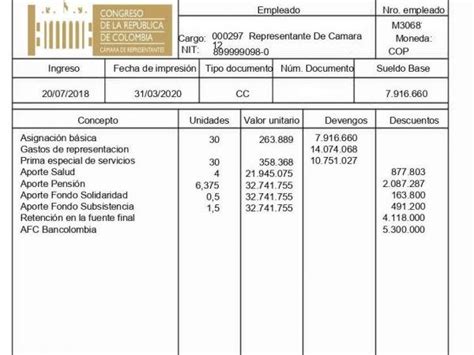 salario de un senador en colombia