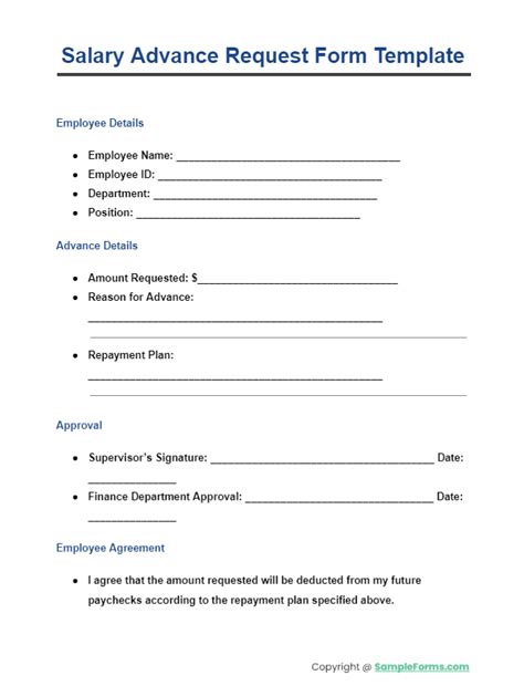 salary advance request form template