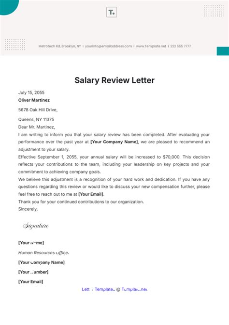 Salary Review Request Template