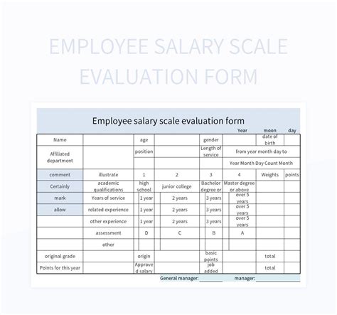 salary scale comparison form template
