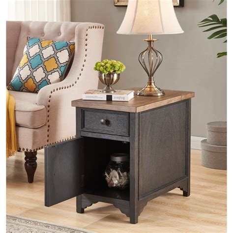 Salazar End Table With Storage And Built-In Outlets