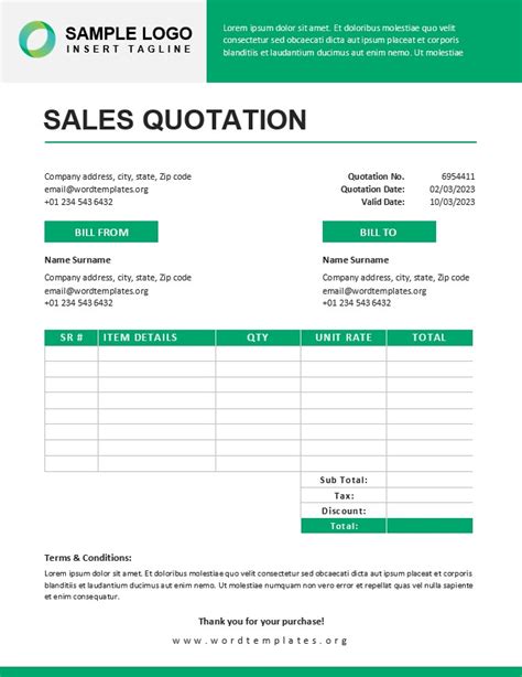 Sales Quotation Templates 13+ Free Printable Word, Excel & PDF Formats