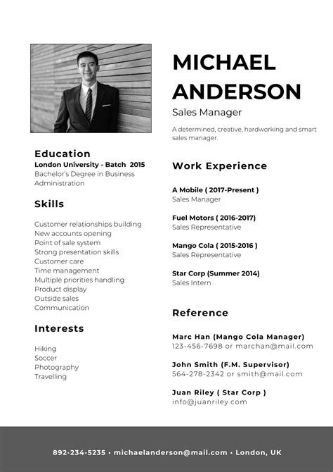 Small Business Sales Manager Resume Template Business