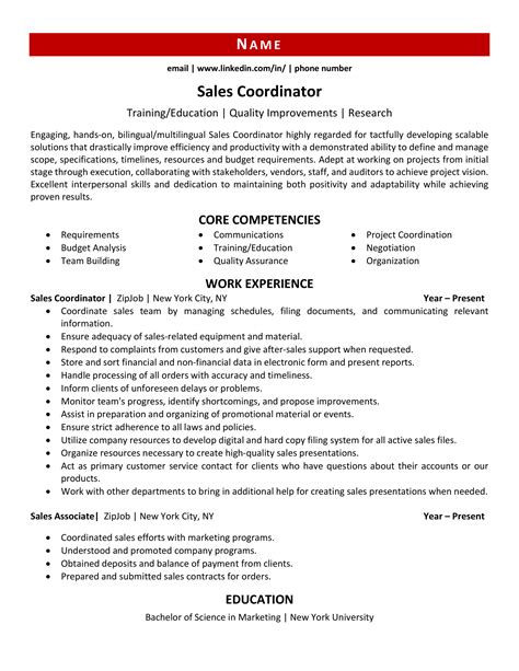 Sales manager resume example