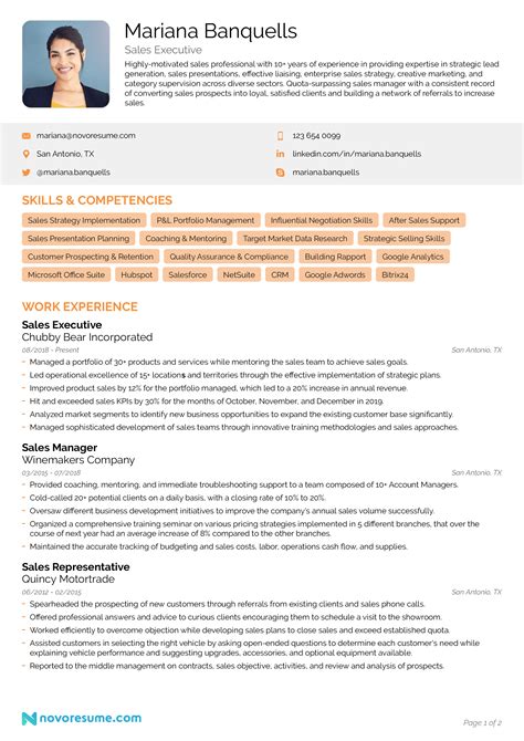 Banking Sales Experience Resume Templates at