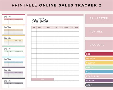 Yearly Sales Tracker Printable Small Business Planner Etsy