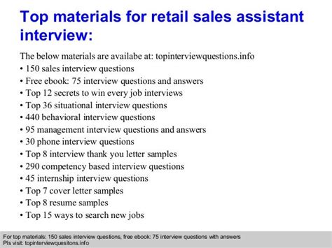sales assistant interview questions and answers pdf