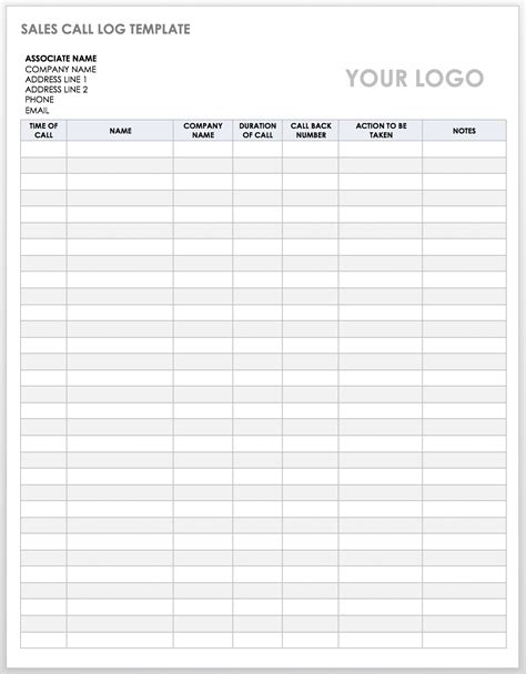20+ Printable Call Log Templates [Word,Excel,PDF] TemplateLab