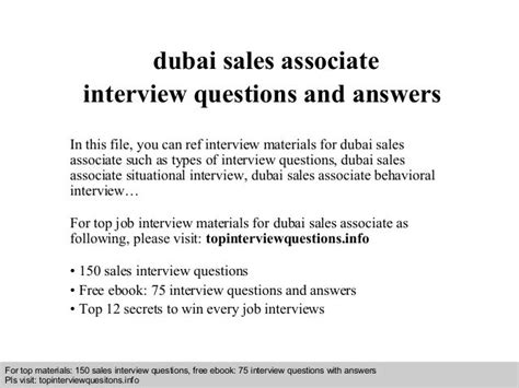 sales interview questions and answers in dubai
