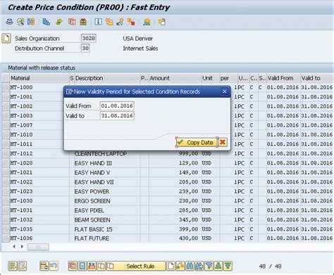 sales order condition record table in sap