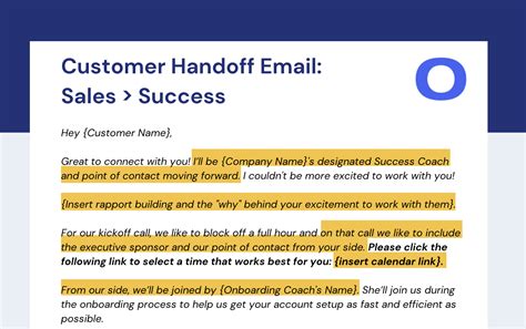 sales to service handoff email template
