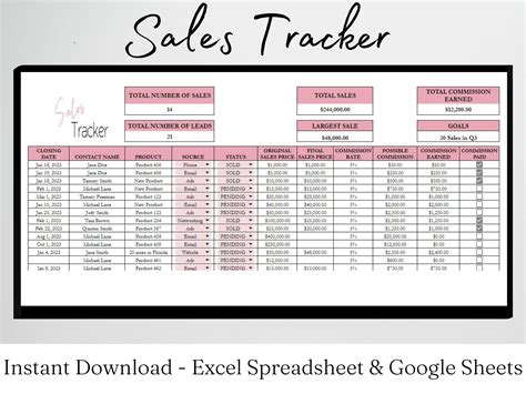 Yearly Sales Tracker Printable Small Business Planner Etsy