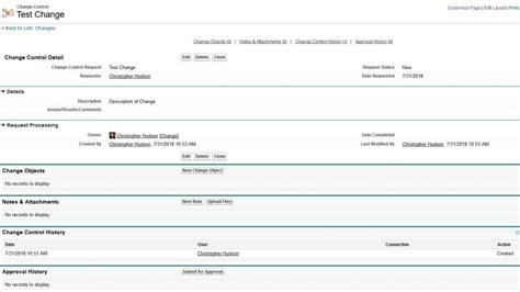 Salesforce Change Request Template