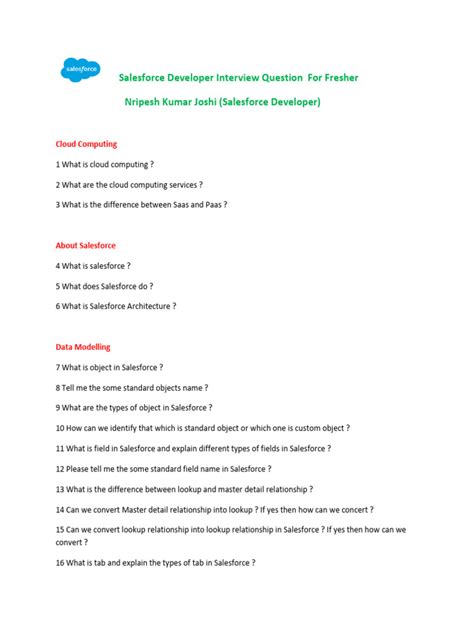 salesforce developer interview questions for freshers