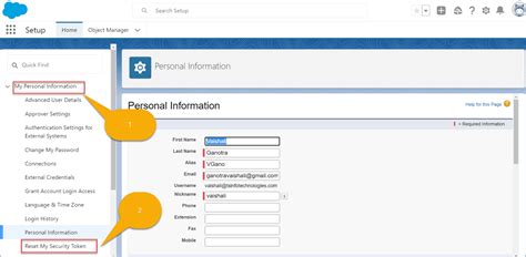 salesforce security token for user