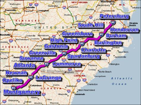 salisbury exit i-85 map