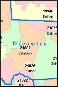 salisbury md zip code map