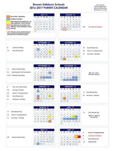 salisbury nc school calendar