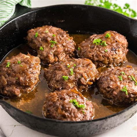 salisbury steak made with french onion soup
