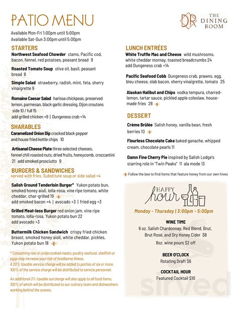 salish lodge menu brunch