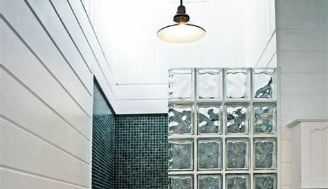 Idée décoration Salle de bain briques de verre, salle de