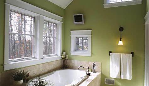 Déco reposante et tendance en vert pour la salle de bain