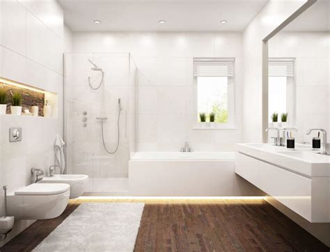 Salle de bain bois et blanc Salle de bain blanche et bois, Salle de