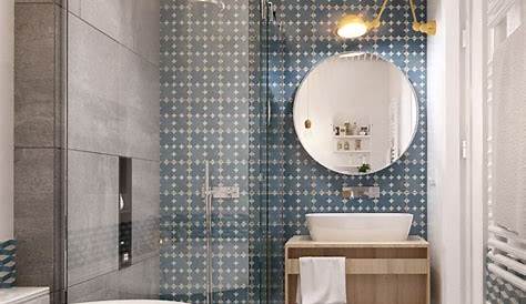Salle de bains et carreaux ciment bleus par pixcity