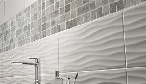 Carrelage blanc relief salle de bain livraison