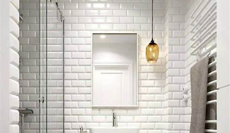 Idée décoration Salle de bain carrelage métro blanc