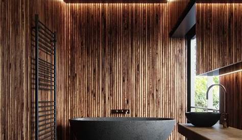 1001 + exemples de la salle de bain en noir et bois