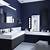 salle de bain grise et bleu