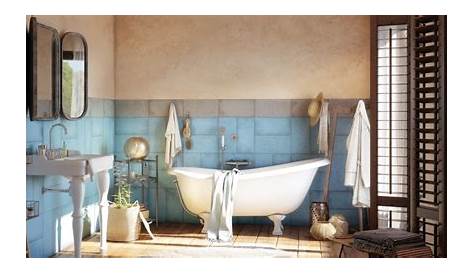 Salle De Bain Marron Et Bleu Couleur Sombre Mur Blue Bathroom