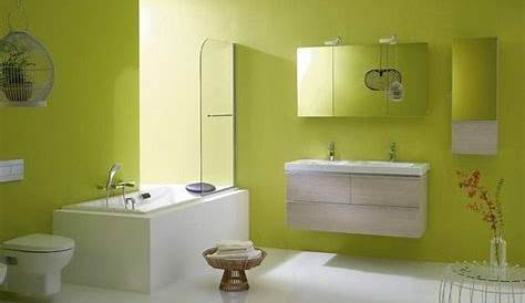 Peinture carrelage salle de bain vert anis Idées de travaux