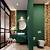 salle de bain vert et bois