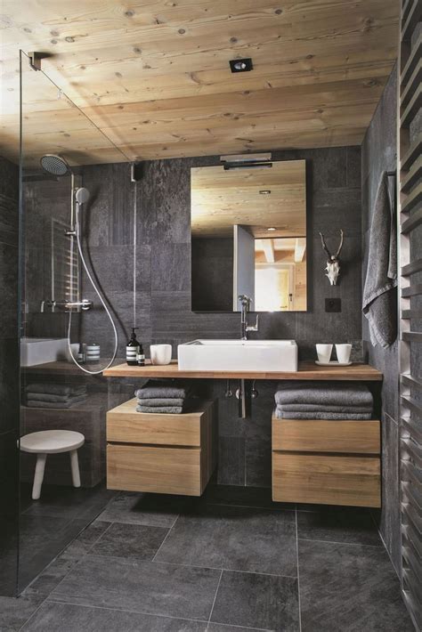 Salle de bain gris et bois idées et astuces pour une