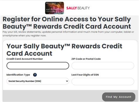sally credit card payment login