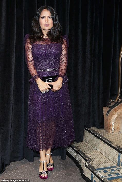 salma hayek purple dress
