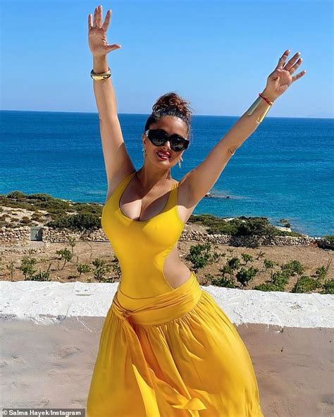 salma hayek yellow bathing suit