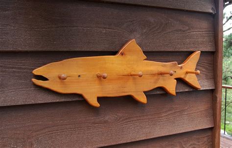 salmon fish wood wall hanging