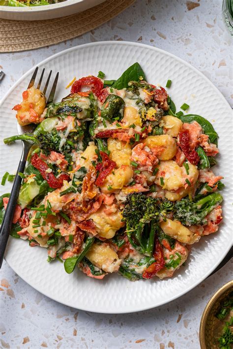 Salmon Spinach Gnocchi Bake