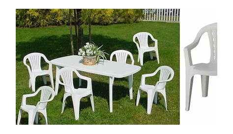 Salon De Jardin Plastique Blanc Table Pvc Châlet, Maison Et Cabane