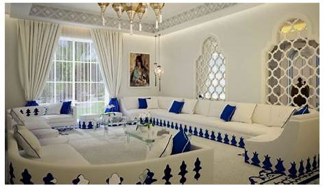 Salon marocain bleu roi exceptionnel Boutique Salon