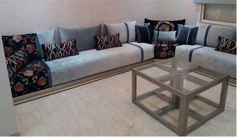 Salon Marocain Moderne Gris Et Bleu Canard Living Room Design